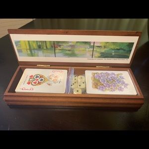 Vintage Readers Digest Wood Game Box Cards Decks & Dice